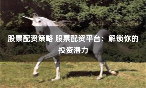 股票配资策略 股票配资平台：解锁你的投资潜力