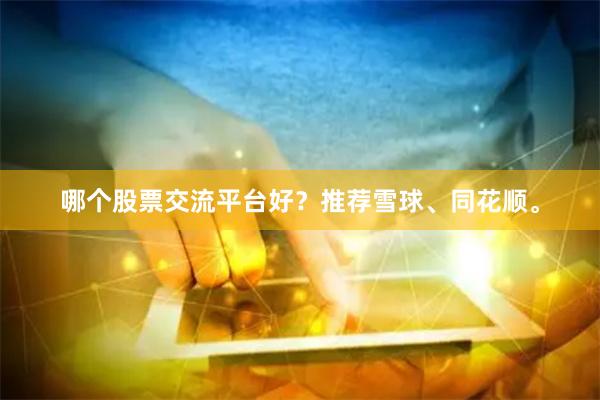 哪个股票交流平台好？推荐雪球、同花顺。